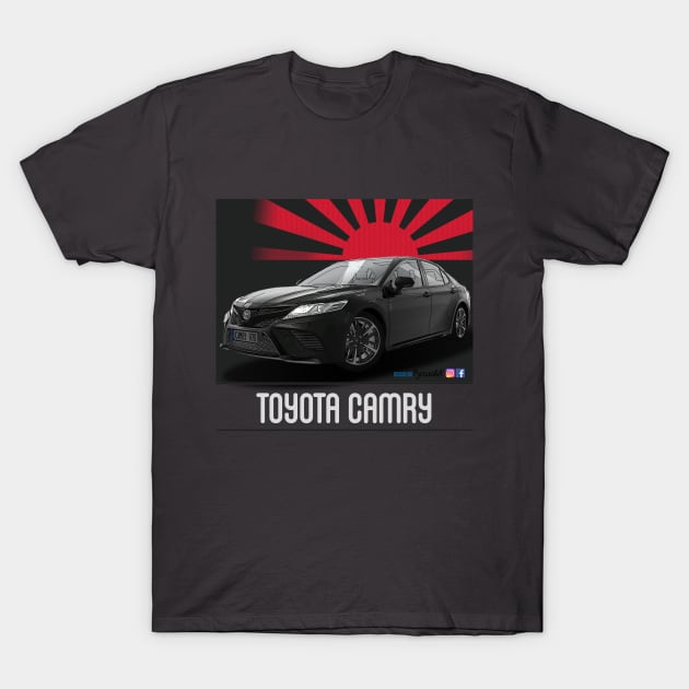 Toyota Camry Black T-Shirt by PjesusArt